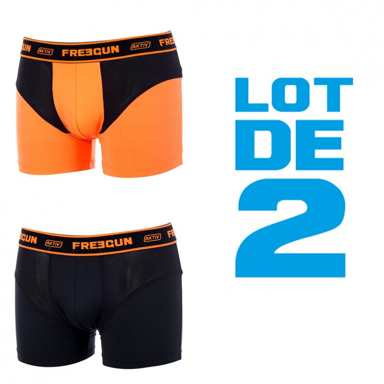 Freegun | Aktiv 2 Pack Boxers Oranje / Zwart